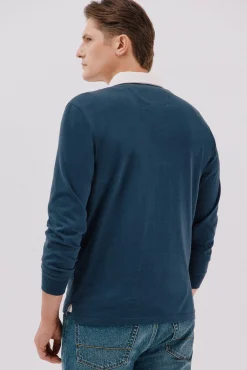 Cortefiel Polos-Camisa polo de rugby riscas Azul