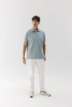 elPulpo Polos-Camisa polo lavada com bordado contrastante Azul