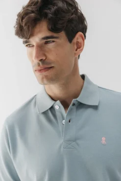 elPulpo Polos-Camisa polo lavada com bordado contrastante Azul