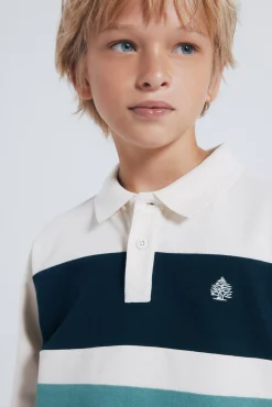 Springfield Kids T-Shirts|Polos-Camisa polo manga comprida com detalhe riscas para menino branco