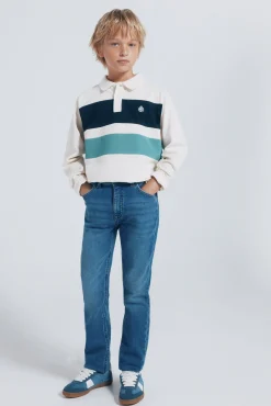 Springfield Kids T-Shirts|Polos-Camisa polo manga comprida com detalhe riscas para menino branco