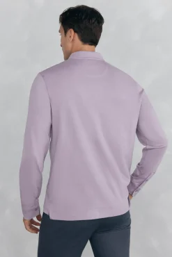 Pedro del Hierro Polos-Camisa polo manga comprida mercerizada P&uacute;rpura