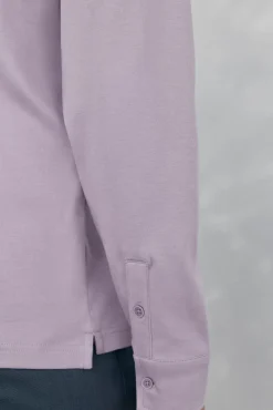 Pedro del Hierro Polos-Camisa polo manga comprida mercerizada P&uacute;rpura