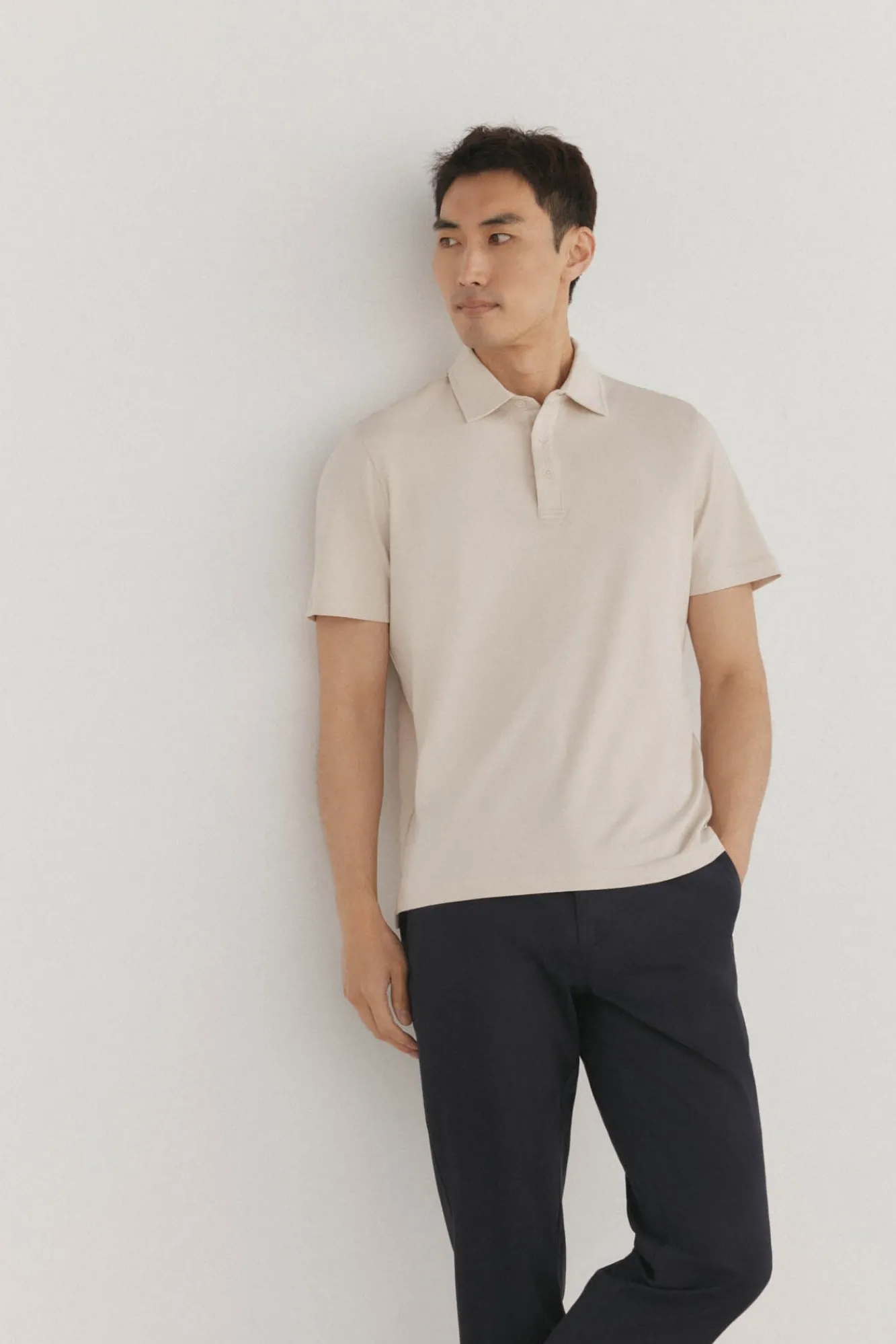 Pedro del Hierro Polos-Camisa polo mercerizada Beige
