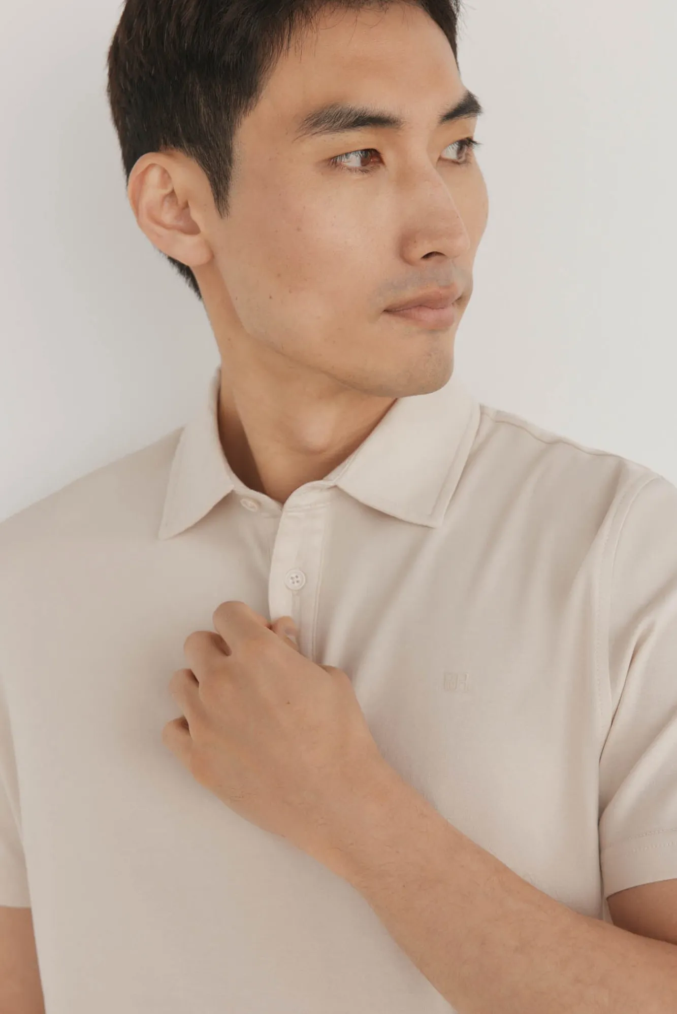 Pedro del Hierro Polos-Camisa polo mercerizada Beige