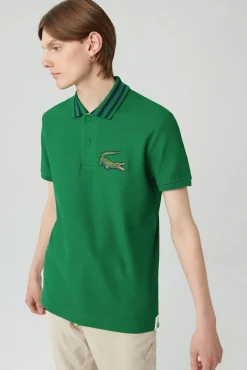 Lacoste Polos-Camisa polo oversize com estampado de crocodilo Verde