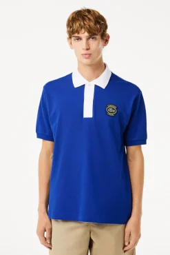 Lacoste Polos-Camisa polo piqué de algodão Azul
