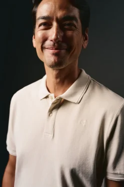 OOTO Polos-Camisa polo piqué lavada com bordado de avião Tostado