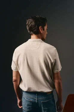 OOTO Polos-Camisa polo piqué lavada com bordado de avião Tostado