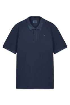 OOTO Polos-Camisa polo piqué lavada com bordado de avião Azul
