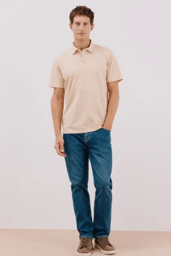 Cortefiel Polos-Camisa polo piqué liso Tostado