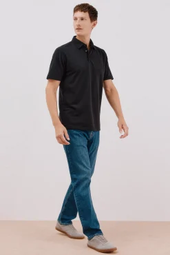Cortefiel Polos-Camisa polo piqué liso Preto