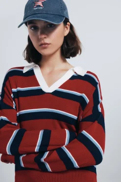 Springfield Camisolas-Camisa polo riscas vermelho