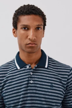 Cortefiel Polos-Camisa polo riscas Oxford Azul