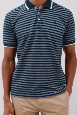 Cortefiel Polos-Camisa polo riscas Oxford Azul