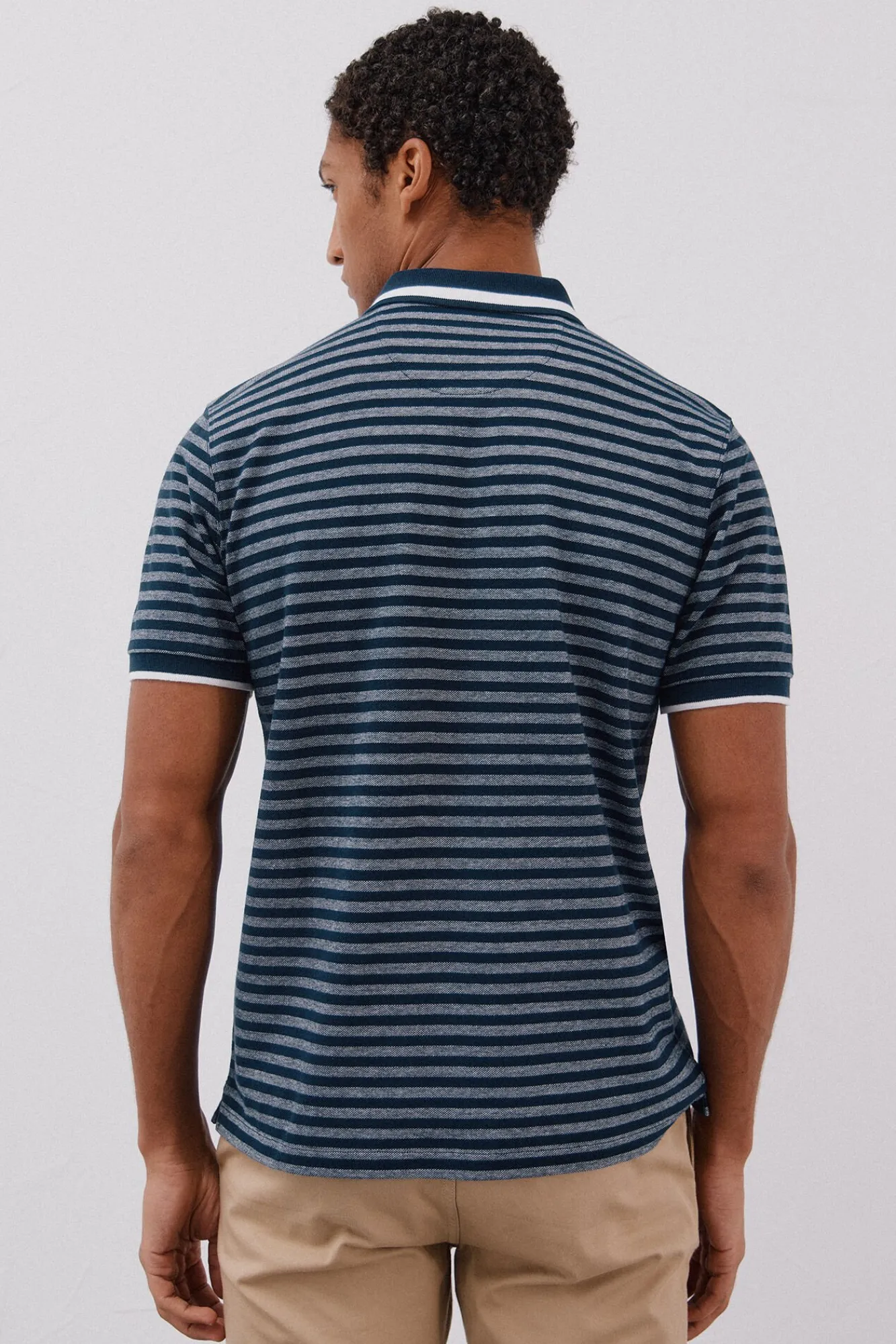 Cortefiel Polos-Camisa polo riscas Oxford Azul