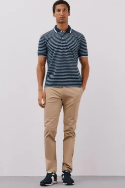 Cortefiel Polos-Camisa polo riscas Oxford Azul