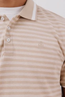 Cortefiel Polos-Camisa polo riscas Oxford Tostado
