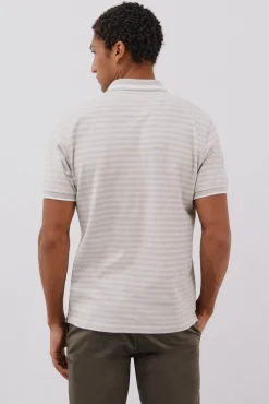 Cortefiel Polos-Camisa polo riscas Oxford Tostado