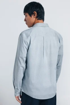 Springfield Camisas-Camisa popelina micro estampado branco