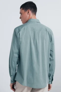 Springfield Camisas-Camisa popelina micro estampado verde