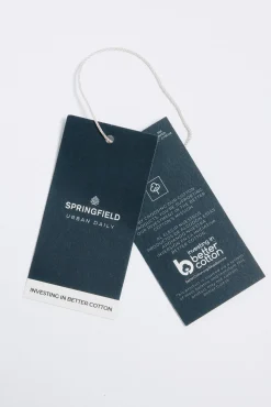 Springfield Camisas-Camisa popelina micro estampado verde