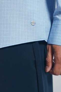 Springfield Camisas-Camisa popelina xadrez azul