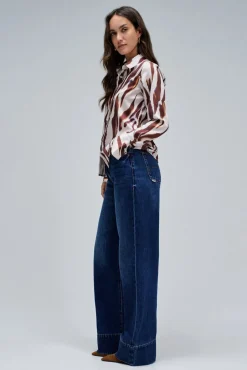 Salsa Jeans Blusas-Camisa regular Castanho