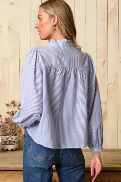 Polín Et Moi Blusas-Camisa riscas Auray Azul
