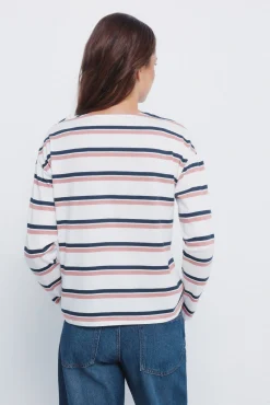 Springfield Blusas-Camisa riscas com botões e ombros à mostra cru