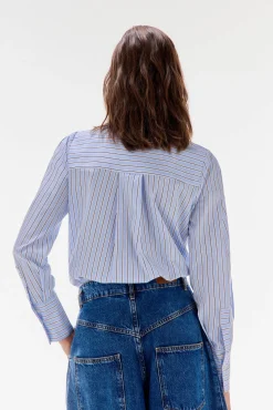 TFP by Tamara Falcó Blusas-Camisa riscas com laço Azul