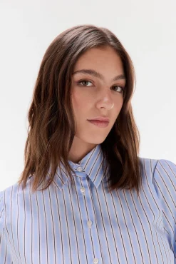 TFP by Tamara Falcó Blusas-Camisa riscas com laço Azul