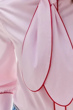 TFP by Tamara Falcó Blusas-Camisa riscas com laço Bordeaux