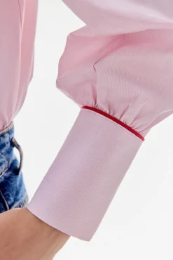 TFP by Tamara Falcó Blusas-Camisa riscas com laço Bordeaux