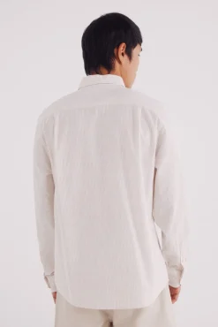 Springfield Camisas-Camisa riscas de algodão bege