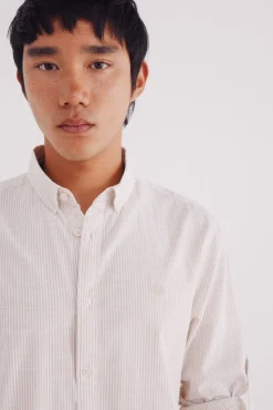 Springfield Camisas-Camisa riscas de algodão bege