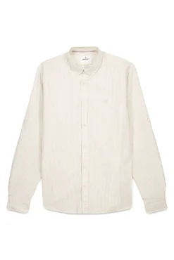 Springfield Camisas-Camisa riscas de algodão bege