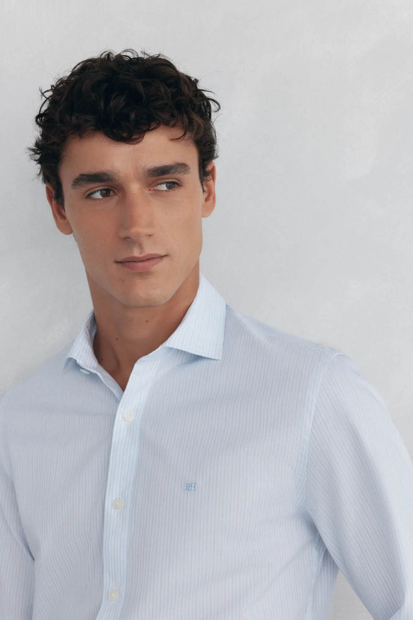 Pedro del Hierro Camisas-Camisa riscas fácil de passar, anti-odor, corte slim Azul