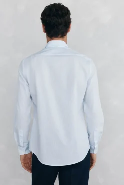 Pedro del Hierro Camisas-Camisa riscas fácil de passar, anti-odor, corte slim Azul