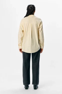 Object Blusas-Camisa riscas larga Amarelo
