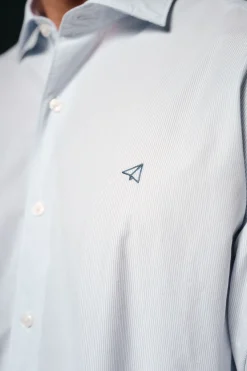 OOTO Camisas-Camisa riscas popelina Azul