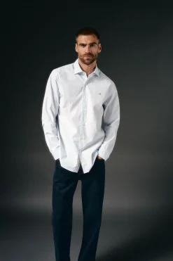 OOTO Camisas-Camisa riscas popelina Azul