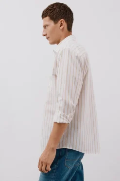 Cortefiel Camisas-Camisa riscas popelina Branco