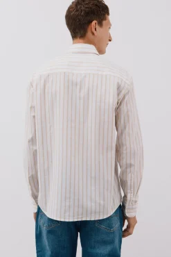 Cortefiel Camisas-Camisa riscas popelina Branco