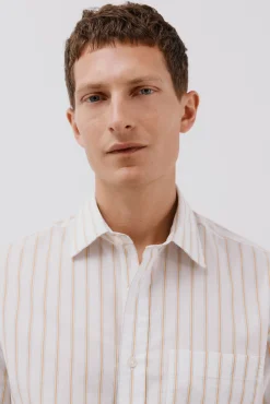 Cortefiel Camisas-Camisa riscas popelina Branco