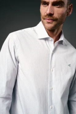 OOTO Camisas-Camisa riscas popelina Branco