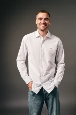 OOTO Camisas-Camisa riscas popelina Branco