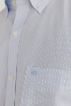 Pedro del Hierro Camisas-Camisa riscas que não pode ser passada a ferro + resistente a manchas Azul
