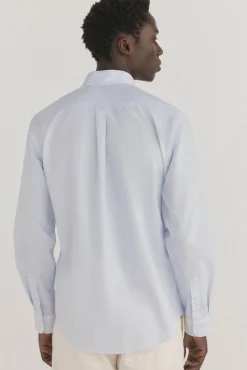 Pedro del Hierro Camisas-Camisa riscas que não pode ser passada a ferro + resistente a manchas Azul