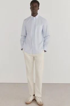 Pedro del Hierro Camisas-Camisa riscas que não pode ser passada a ferro + resistente a manchas Azul